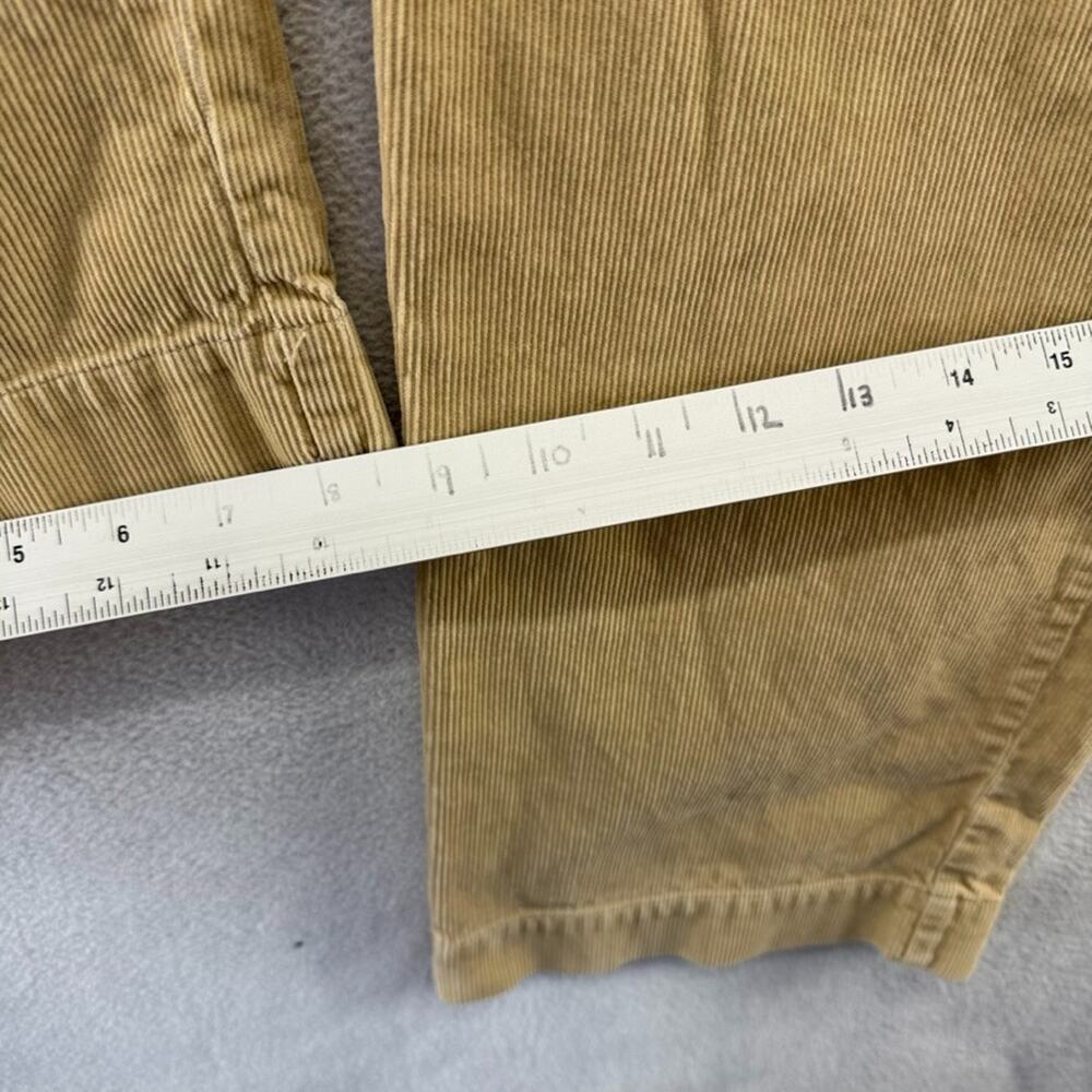 Vintage Ralph Lauren pants mens 35x30 Fits 34x30 Tan Corduroy Trousers baggy 90s - Picture 5 of 7